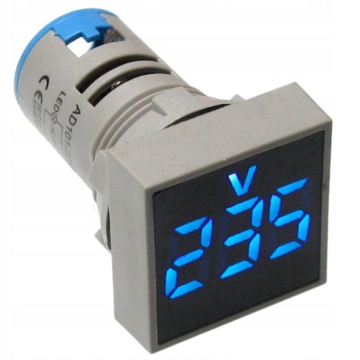 LED indikátor modrý 220V 230V 500V VOLTMETER meter Voltmeter