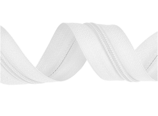 Páska na zips 3mm špirála 5mb BIELA + 10 zipsov