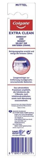 Colgate Extra Clean, zubná kefka, stredná, 1 ks
