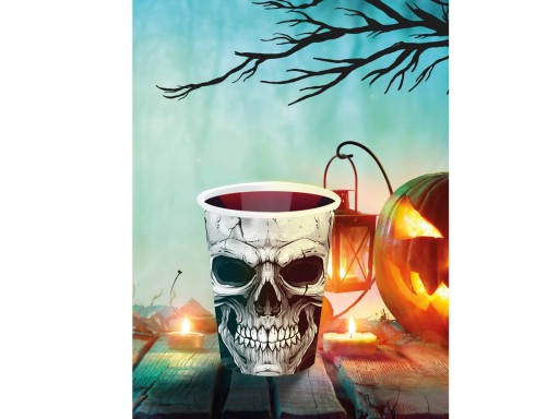 Papierové poháre lebky 240ml 6ks Halloween