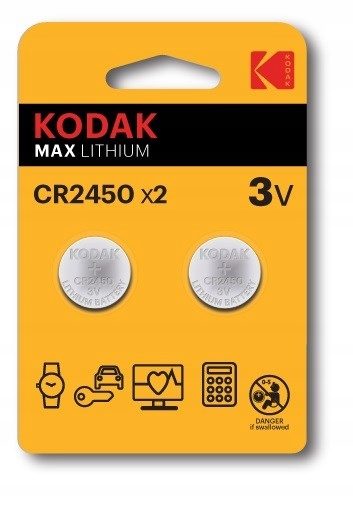 KODAK LÍTIOVÉ BATÉRIE MAX CR 2450 BLISTER X 2 KS. PASTILKY