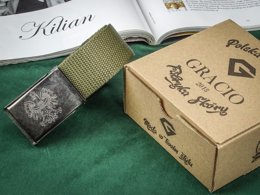 Khaki Military krátky kaki opasok na NOHAVICE 95cm