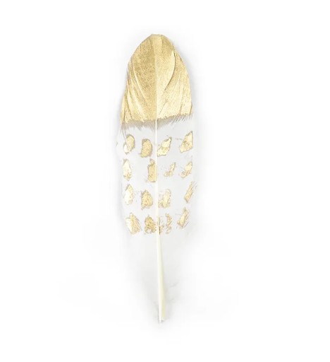 Ozdobné zlaté pierka 13-19 cm 8 ks