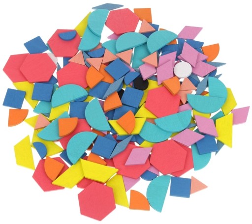 Drevené kreatívne puzzle tvary mozaiky 180 ks