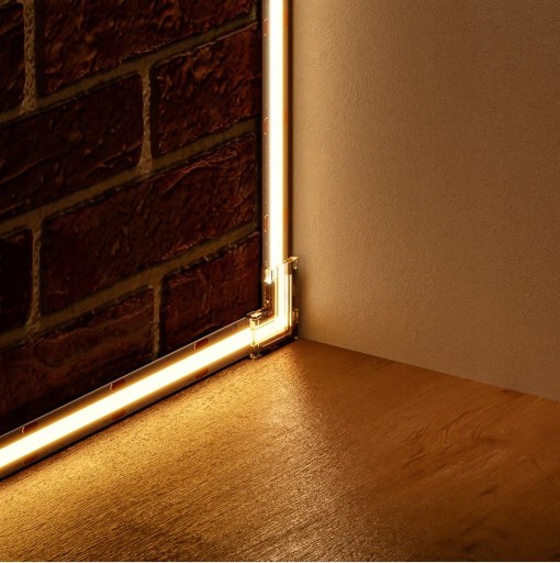 Uhlová spojka pre COB LED pásy 8mm, uhlová spojka 90°, svorka pre rýchlu inštaláciu