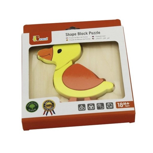 VIGA Baby prvé drevené puzzle, kačička
