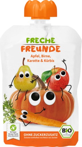FrecheFreunde BIO Mousse Jablká Hrušky Mrkva Tekvica