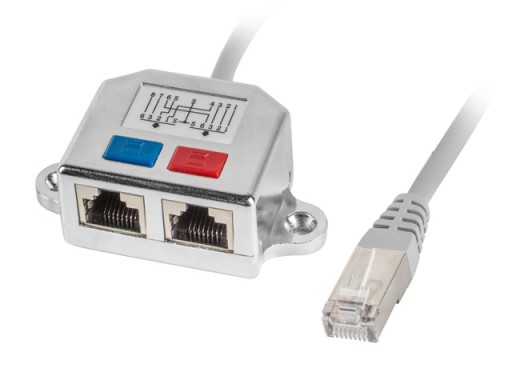 Lanberg AD-0026-S adaptér (RJ45 M - 2 x RJ45 F; šedá farba)