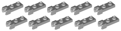 LEGO tanier s háčikom 1x2 sivý 10ks 14418 N