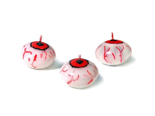 Očné plávajúce sviečky 4 cm Halloween Candle 3 ks