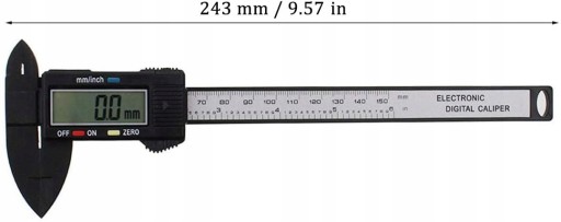 ELEKTRONICKÝ DIGITÁLNY LCD POSUV 0-150 mm UHLÍKOVÝ ČÍTAČ 0,01 S BATÉRIOU