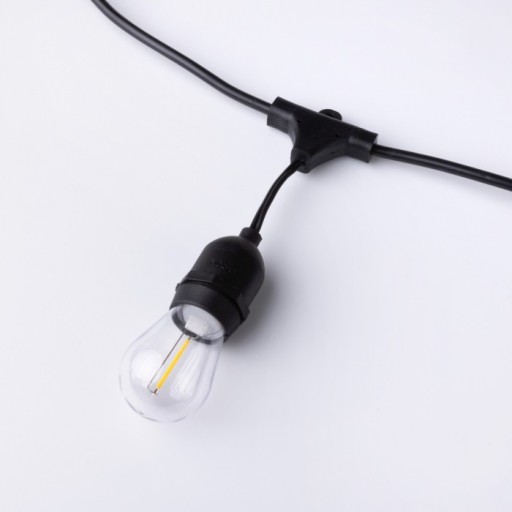 Záhradná girlanda žiarovka 1W LED vlákno E27 S14 teplá 2700K