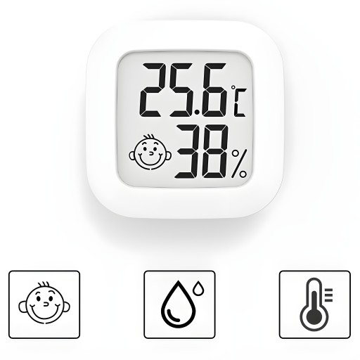 ELEKTRONICKÝ PRIESTOROVÝ TEPLOMER DIGITÁLNY vlhkomer METEOSTANICA + BATÉRIA