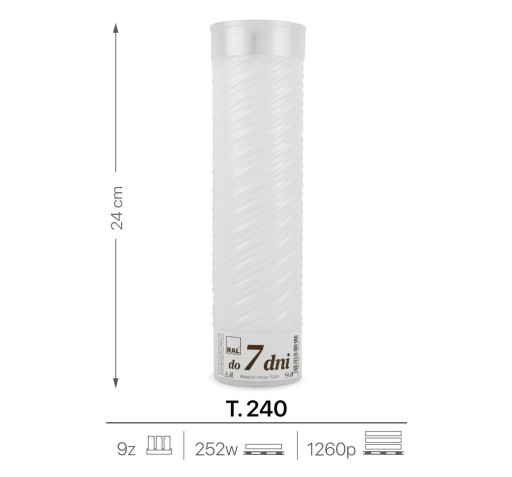Vložka na sviečku 24 cm na 7 dní T. 240 tradičná