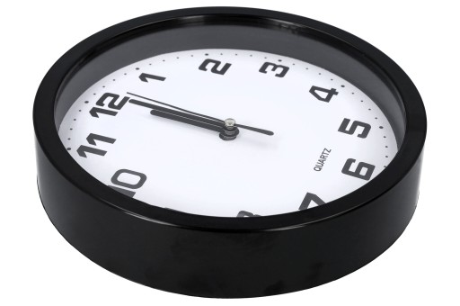 Nástenné hodiny do kuchyne, 20 cm, čierne