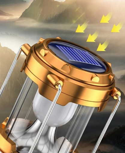LED TURISTICKÁ LAMPA SOLAR CAMPING TORCH