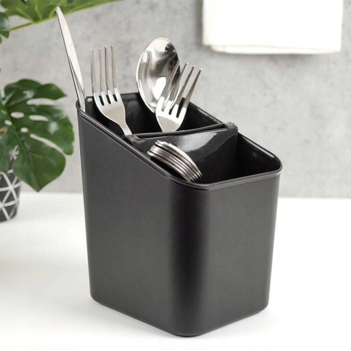 ODKAPÁVAČ NA PRÍBORY čierny organizér a sušička vyberateľná vložka 14x11x16 cm