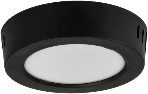 LED stropné svietidlo prisadené na povrch 6W 660lm neutrálna farba čierna okrúhle