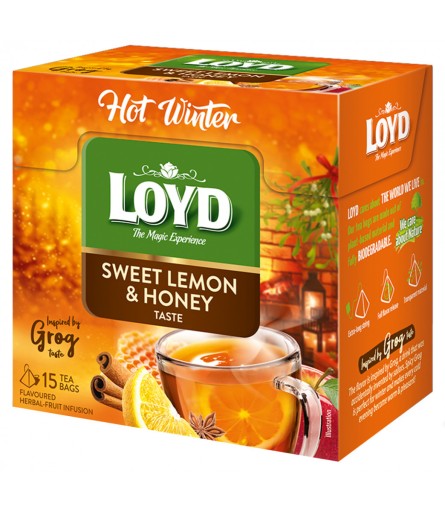 LOYD citrón med zimný ovocný a bylinkový hrejivý čaj 15 tb