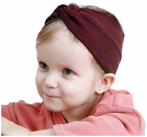 WIDE TURBAND HEADBAND, bordová