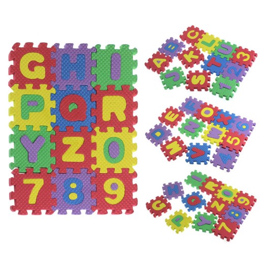 Penové puzzle 36ks penová podložka písmená abecedy čísla
