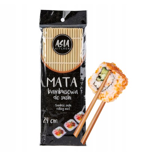 Biela bambusová podložka na sushi 24x24cm Asia Kitchen
