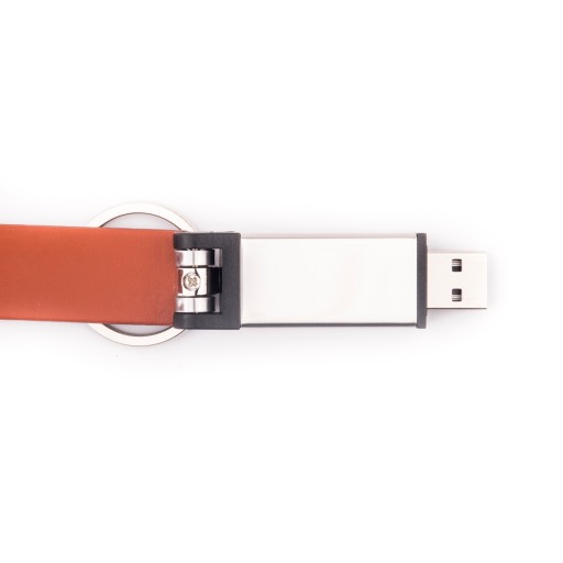 Kožený prívesok na kľúče Pendrive Brown 8 GB dátum