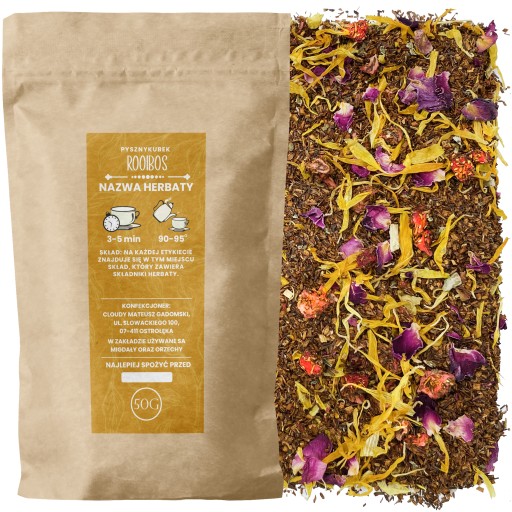 Rooibos čaj JAHODA S RUŽOU 50g osviežujúci