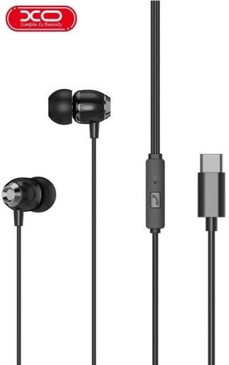 Slúchadlá USB-C s mikrofónom pre telefón USB C Black XO Headset