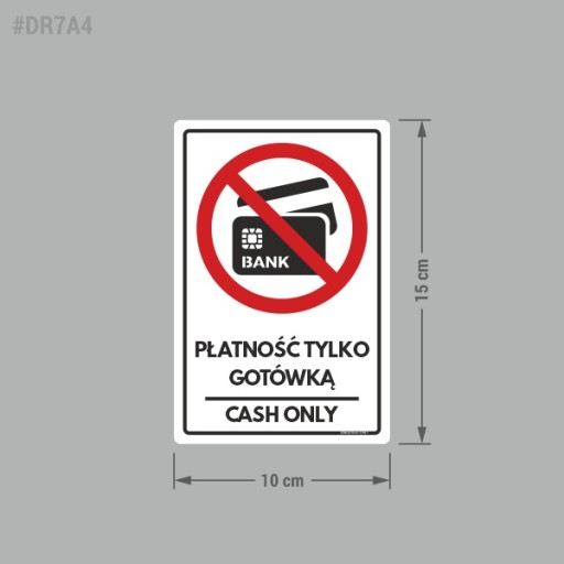 Platba iba v hotovosti, iba v hotovosti - nálepka 10x15