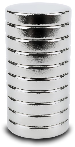 SILNÝ VALEC NEODYMIOVÝ MAGNET 10x2 mm, okrúhly, Sensei - 10 ks.