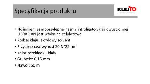Obojstranná kniharska páska LIBRARIAN 15mm/50m
