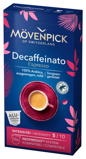 Kapsule pre Nespresso Movenpick Decaffeinato Espresso 10 ks.