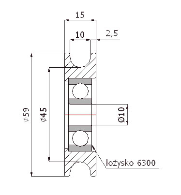 KOVOVÝ VALEC fi.54mm NA PLÁNO fi.10mm GUĽOVÉ MEDVEDY