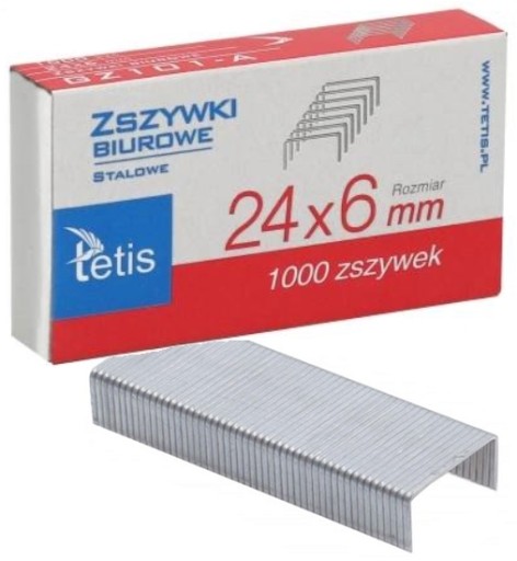 Oceľové kancelárske sponky Tetis 24x6 mm 1000 sponiek