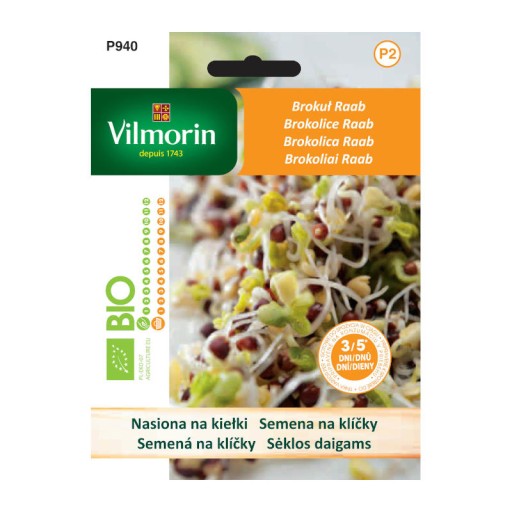 BIO SEMIENKA na klíčky Brokolica Raab 10g VILMORIN