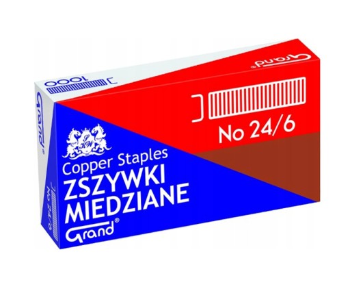 Grand 24/6 medené sponky 1000 ks, medené x2