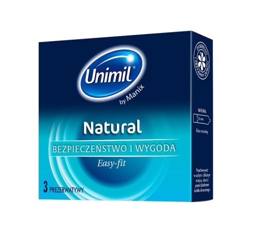 Unimil Natural latexové kondómy, 3 kusy