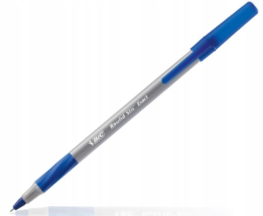 Bic Round Stic Exact Office Pen Blue x2