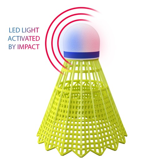 Sada 3x nylonových badmintonových loptičiek LED Set Solid