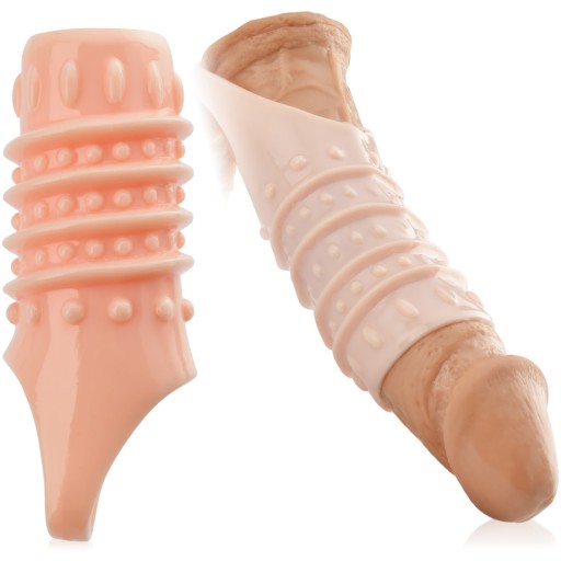 GÉLOVÝ OTVORENÝ EREKČNÝ KRYT NA PENIS A ŠÍPKY S MASÁŽNYMI ORIEŠKAMI