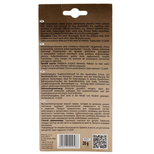 K2 Cooper Grease B401 20g