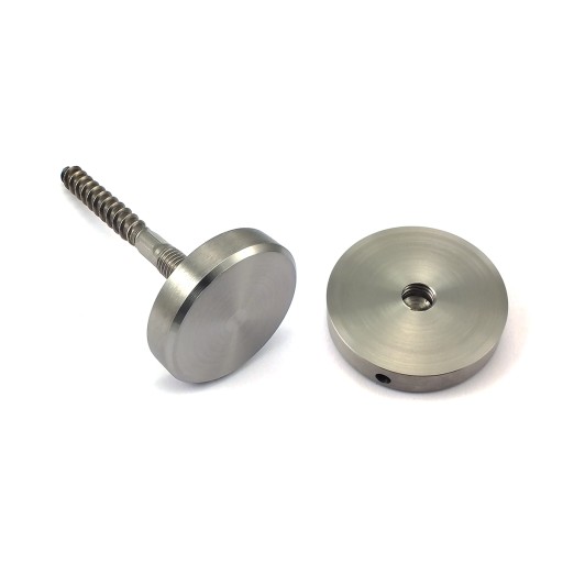 Sklenená matica, priemer 50 mm, závit M6, leštený INOX 304
