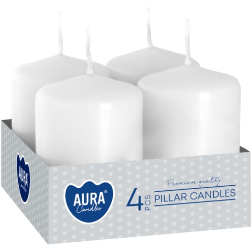 BISPOL Aura sviečka votívna 7H 6CM SW40/60 WHITE 4 ks.