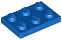 LEGO PLECH 2X3 MODRÝ Č. 3021 PRE 3 KS