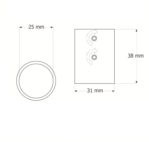 Držiak na šatničku SMART, priemer 25mm, matné zlato