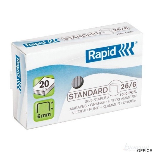 Kancelárske ZOŠÍVAČKY pre kazety STAPLER 26/6 1000 kusov Rýchle VYSOKÁ KVALITA