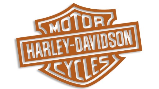 Vysekaná nálepka HARLEY DAVIDSON, hnedá