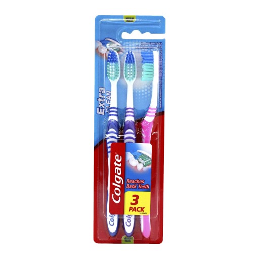Colgate Extra Clean zubná kefka Medium 3-balenie