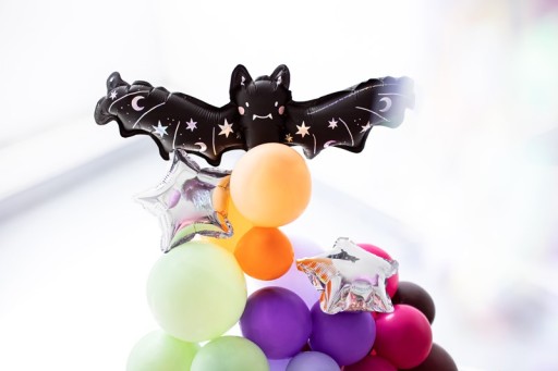 FÓLIOVÁ BALÓNKA NETOPIEĽ ČIERNA HOLOGRAFICKÁ HALLOWEENOVÁ DEKORÁCIA 35 CM